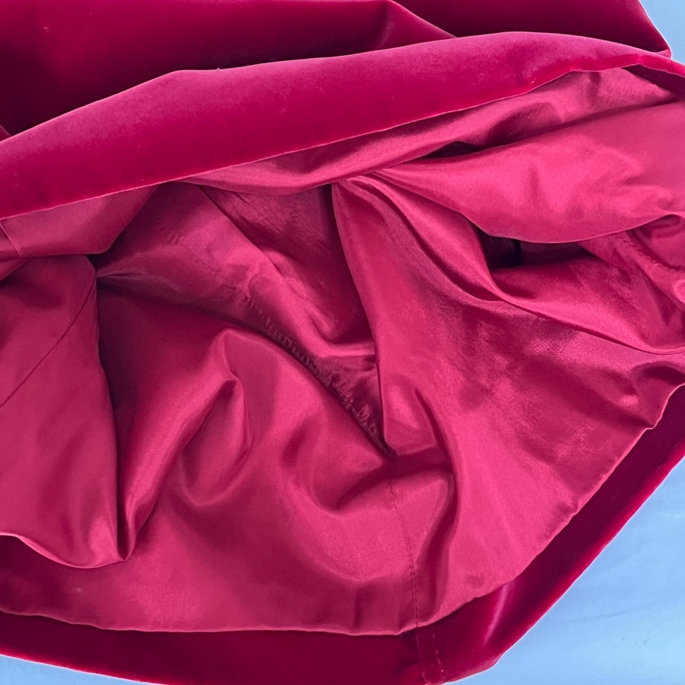 Saint Laurent Rive Gauche‎ Vintage Velvet Pencil Skirt Womens XS (FR38) Wine Red - Picture 7 of 8